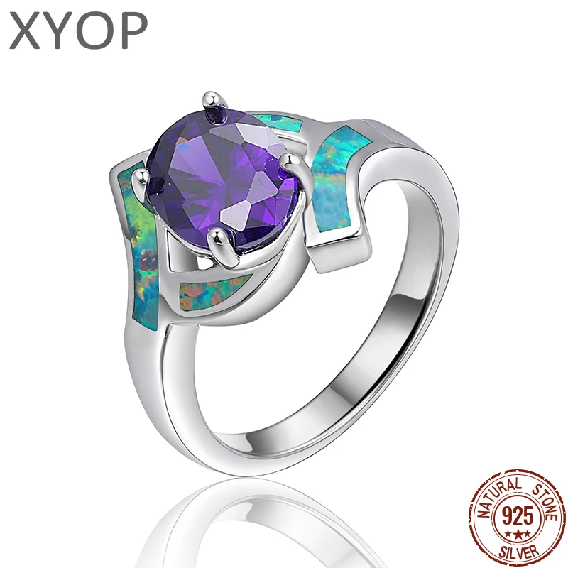 

Кольцо MYOP с синтетическим опалом, модное кольцо с голубым и белым камнем Spirit Rhyme Beauty Free, элегантная и красивая мечта, трехмерная эстетика