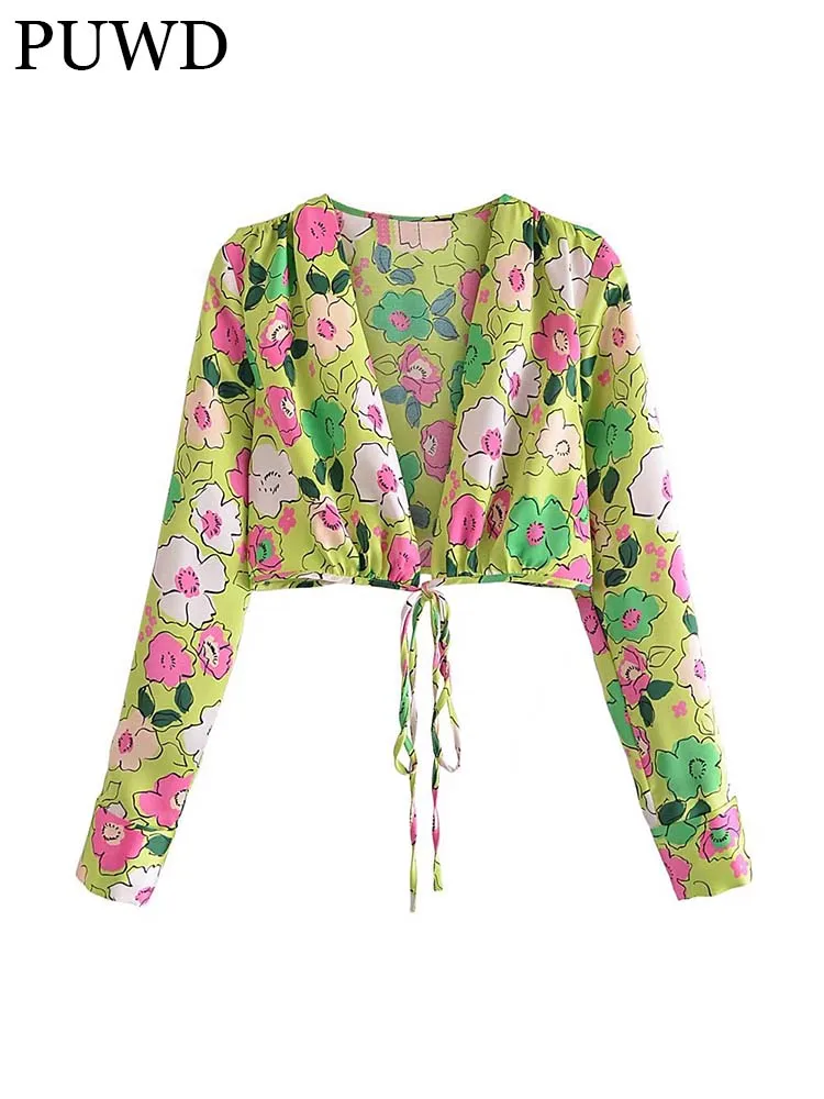 PUWD Casual Women Shirts 2022 Spring Fashion Ladies Vintage Long Sleeve V-neck Flower Print Ligature Shirts Female Satin Shirts
PUWD Casual Women Shirts 2022 Spring Fashion Ladies Vintage Long Sleeve V-neck Flower Print Ligature Shirts Female Satin Shirts