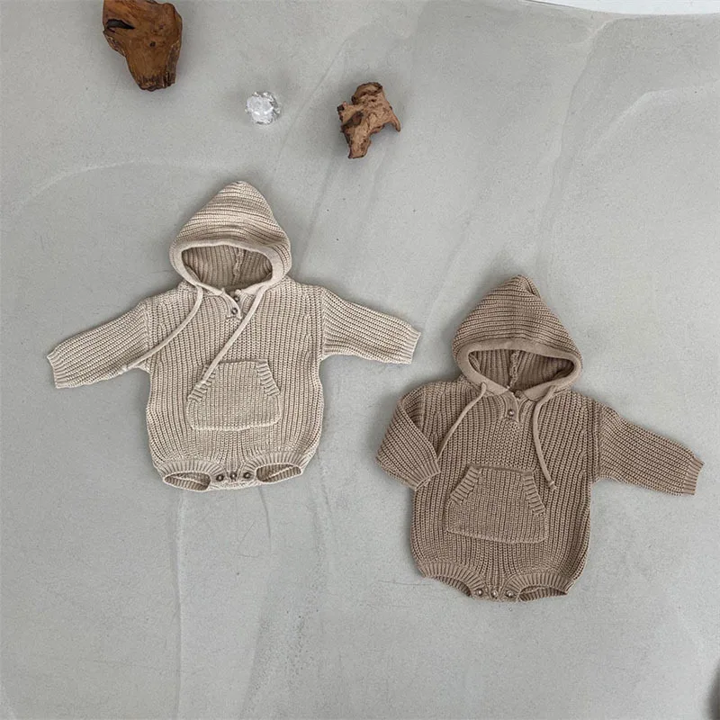 2022 Autumn Winter Warm Baby Long Sleeve Knit Bodysuit Cotton Newborn Sweater Solid Boy Girl Infant Knitted Hooded Jumpsuit
2022 Autumn Winter Warm Baby Long Sleeve Knit Bodysuit Cotton Newborn Sweater Solid Boy Girl Infant Knitted Hooded Jumpsuit