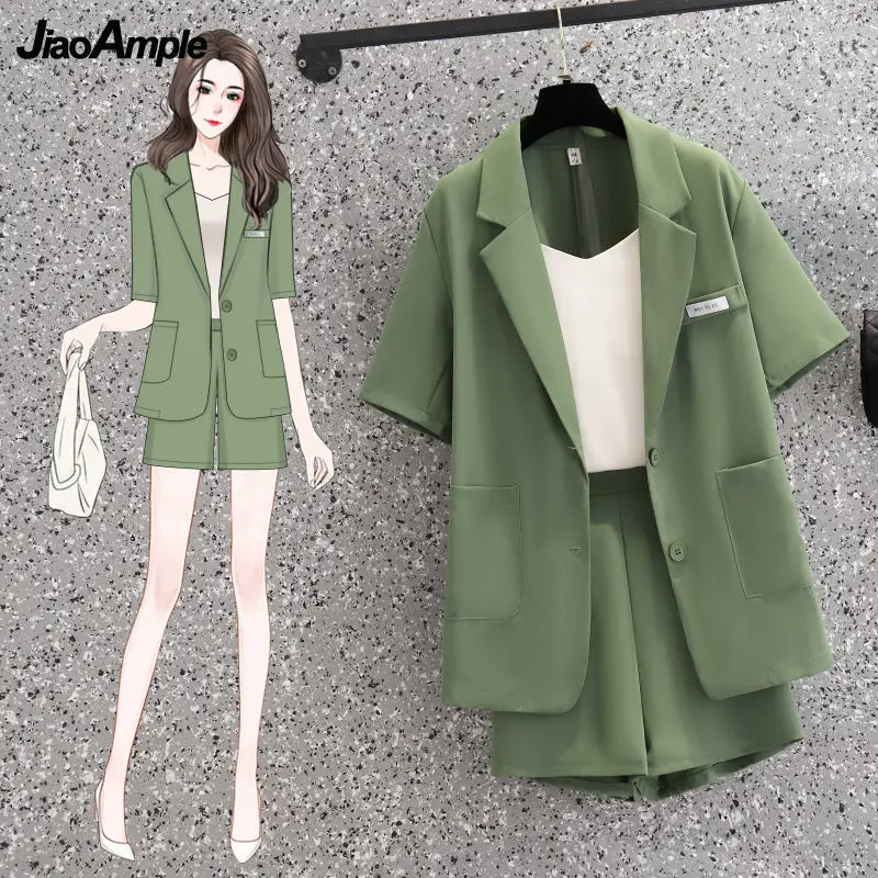 Women's Casual Professional Wear 2022 Summer Loose Short Sleeve Suit Jacket Shorts Two Piece Korean Elegant Blazers Pants Set
Women's Casual Professional Wear 2022 Summer Loose Short Sleeve Suit Jacket Shorts Two Piece Korean Elegant Blazers Pants Set