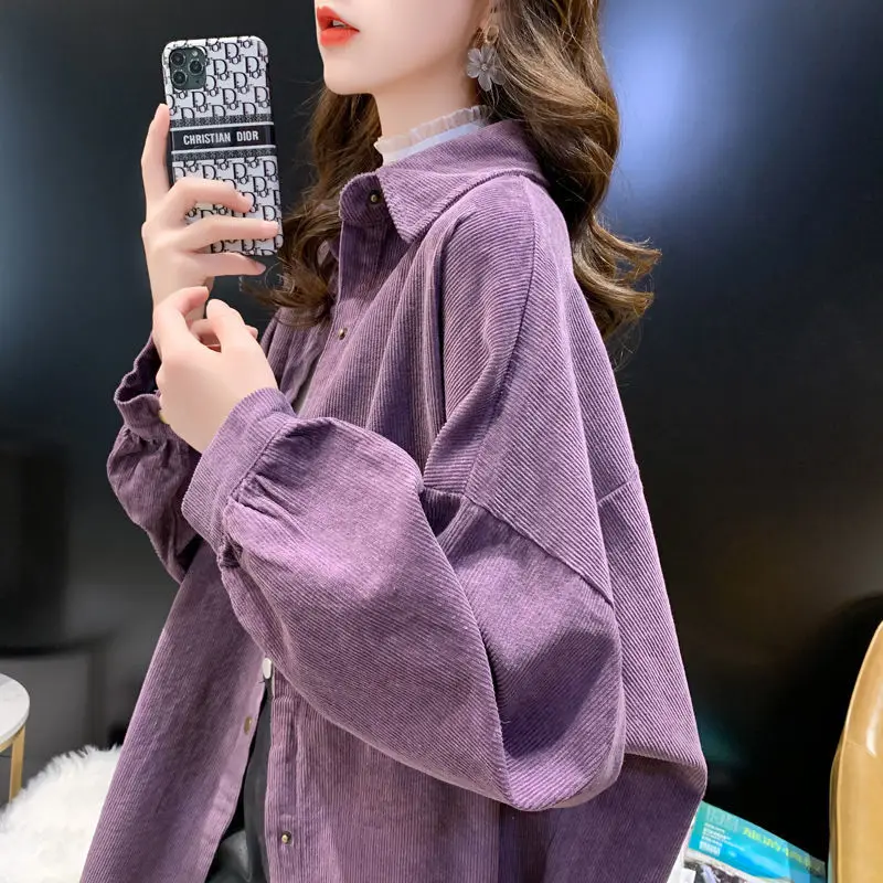 2022 New Women's Blouses Corduroy Tunics Crop Tops Woman Clothes Loose Shirts Casual Long Sleeve Blousas Coat Korean
2022 New Women's Blouses Corduroy Tunics Crop Tops Woman Clothes Loose Shirts Casual Long Sleeve Blousas Coat Korean