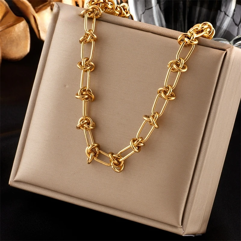 New Stainless Steel Vintage Gold High Quality Necklace Ladies High Quality Rustproof Chain Link Fashion Girl Party Gift
New Stainless Steel Vintage Gold High Quality Necklace Ladies High Quality Rustproof Chain Link Fashion Girl Party Gift