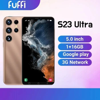 FUFFI S23 울트라 스마트폰, 안드로이드 5.0 인치, 16GB ROM, 1GB RAM, 구글 플레이 스토어 휴대폰, 2 + 3MP 카메라, 3G 네트워크 휴대폰
