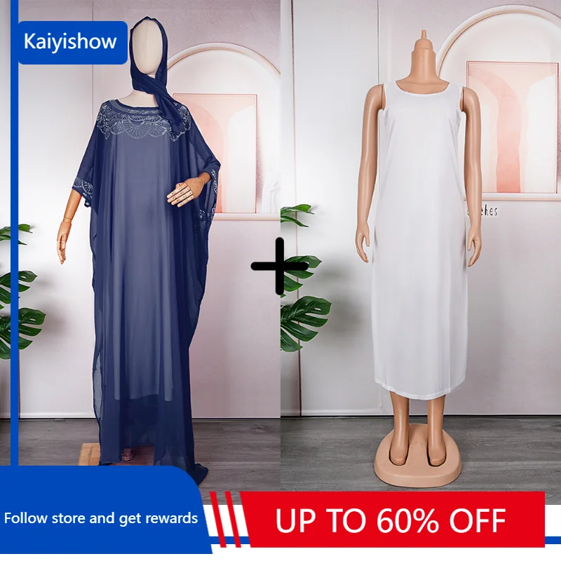 Plus Size African Party Dresses for Women Chiffon Boubou Ankara Dashiki 2 PCS Set Outfit Dubai Kaftan Abaya Robe Marocaine Femme
Plus Size African Party Dresses for Women Chiffon Boubou Ankara Dashiki 2 PCS Set Outfit Dubai Kaftan Abaya Robe Marocaine Femme