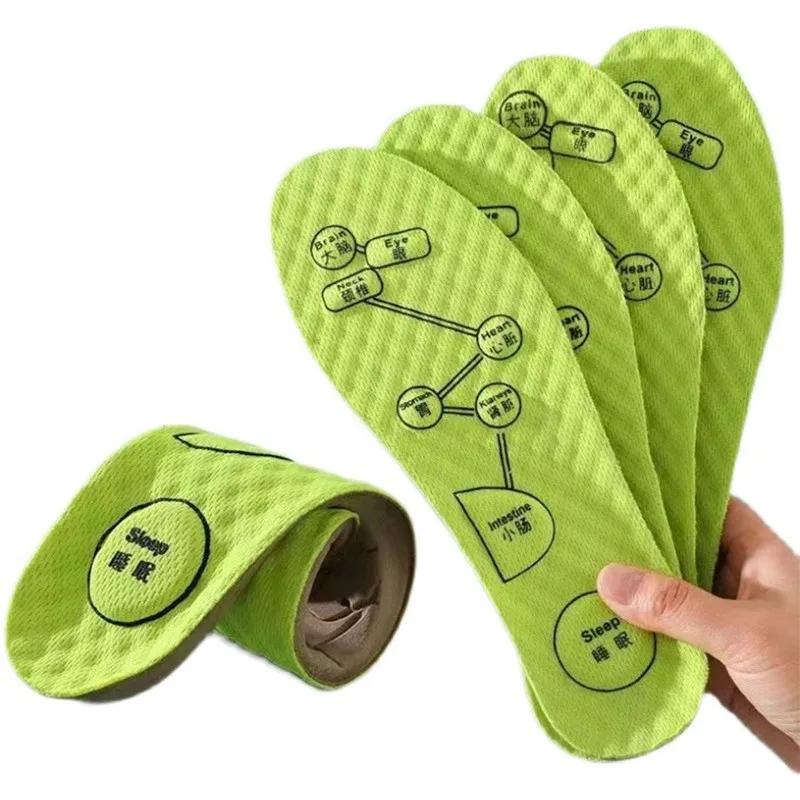 

Стельки для акупрессуры для мужчин и женщин, мягкие дышащие спортивные вкладыши, поглощающие пот дезодорирующие стельки, прокладки для обуви