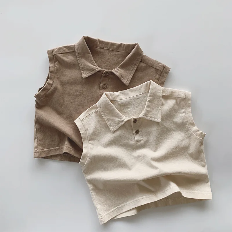 2023 Summer New Children Sleeveless Vest Solid Boys Polo Shirts Loose Baby Casual T Shirts Boys Tee Kids Clothes
2023 Summer New Children Sleeveless Vest Solid Boys Polo Shirts Loose Baby Casual T Shirts Boys Tee Kids Clothes