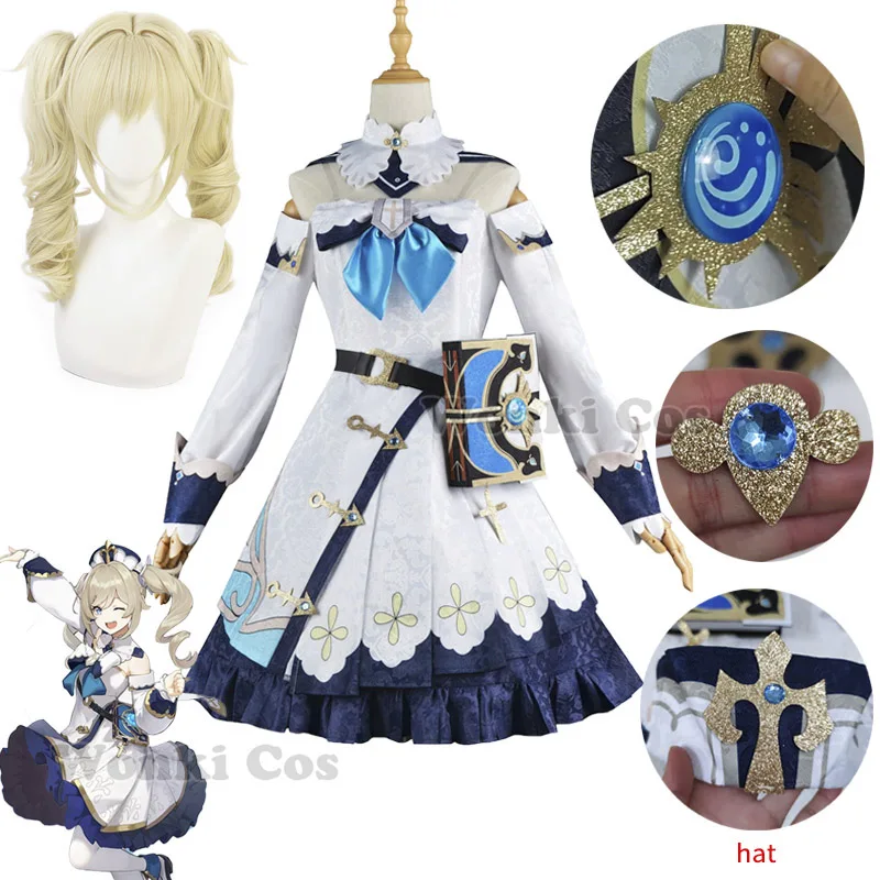 Game Genshin Barbara Cosplay Costume Blonde Wig Full Set Genshin Impact Barbara Dress with Props Book
Game Genshin Barbara Cosplay Costume Blonde Wig Full Set Genshin Impact Barbara Dress with Props Book