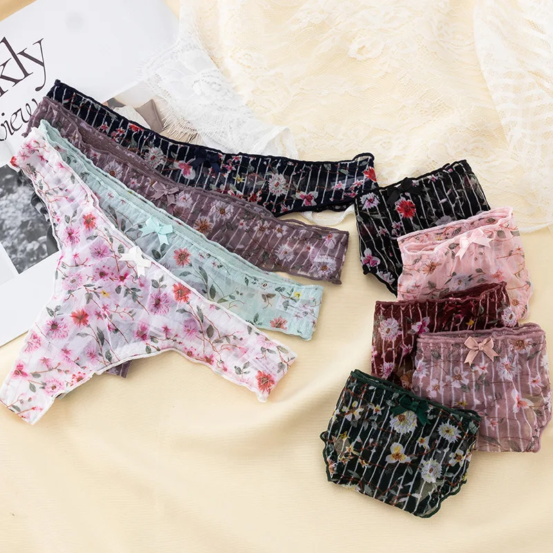 2022 New Mesh Floral G-String Women Sexy Transparent Seamless Panties Low Waist Thongs Female Lace Underwear Lingerie Panty
2022 New Mesh Floral G-String Women Sexy Transparent Seamless Panties Low Waist Thongs Female Lace Underwear Lingerie Panty
