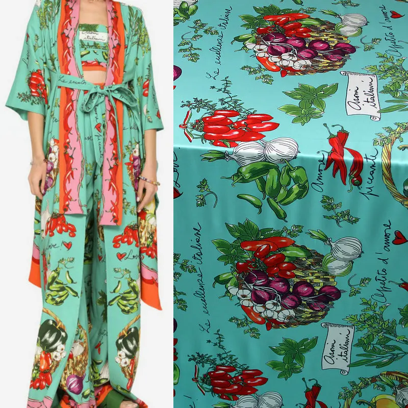 European brand Vegetables Printed Soft Polyester Silk Satin Fabric Tissu For Sewing Women Kids Dress Farbic Free Shipping
European brand Vegetables Printed Soft Polyester Silk Satin Fabric Tissu For Sewing Women Kids Dress Farbic Free Shipping