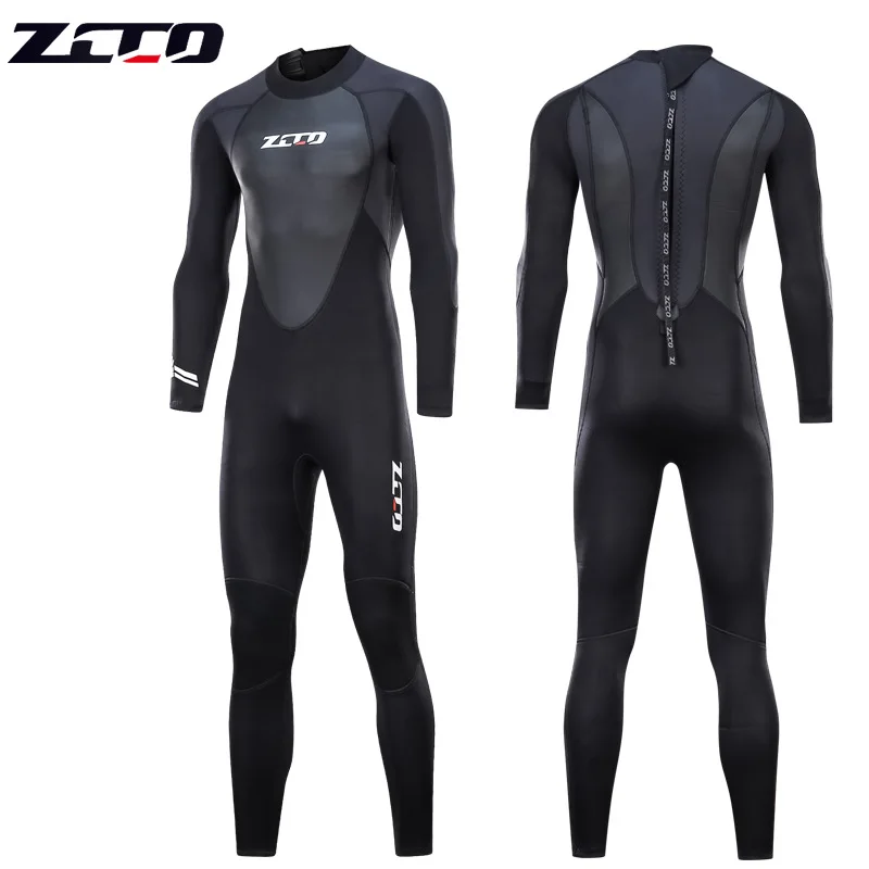

ZCCO 3mm Diving suit men's chloroprene rubber thickened warm swimming diving suit deep snorkeling one piece surfing suit wetsuit