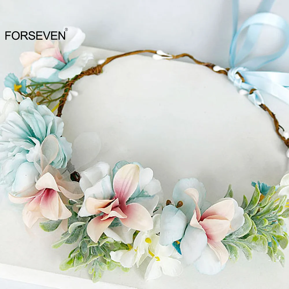 Flower Headbands Bride Wedding Hair Accessories Boho Style Floral Crown Women Girls Hair Styling Headwear Ribbon Hairbands
Flower Headbands Bride Wedding Hair Accessories Boho Style Floral Crown Women Girls Hair Styling Headwear Ribbon Hairbands