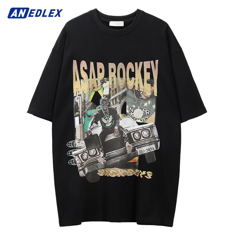 Футболка мужская хлопковая в стиле хип-хоп, уличная одежда с принтом портрета рпера, свободная рубашка в стиле Харадзюку, топы с коротким ру... 
Футболка мужская хлопковая в стиле хип-хоп, уличная одежда с принтом портрета рпера, свободная рубашка в стиле Харадзюку, топы с коротким ру...