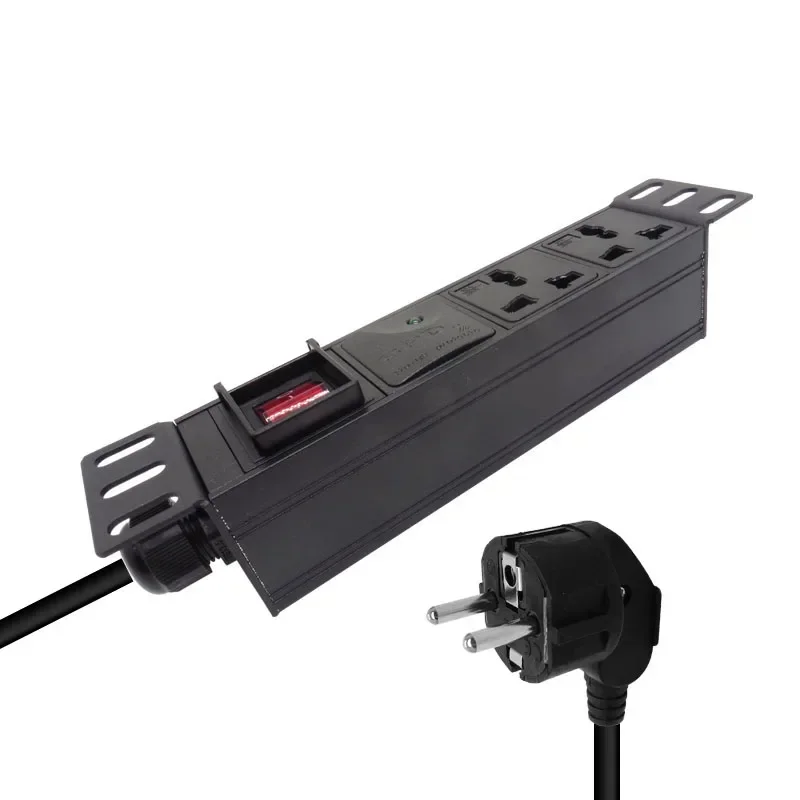 Power Strip 1U 2 Unit PDU Network Cabinet Rack Aluminum alloy Lightning protection module Universal Socket 16A 4000W
Power Strip 1U 2 Unit PDU Network Cabinet Rack Aluminum alloy Lightning protection module Universal Socket 16A 4000W
