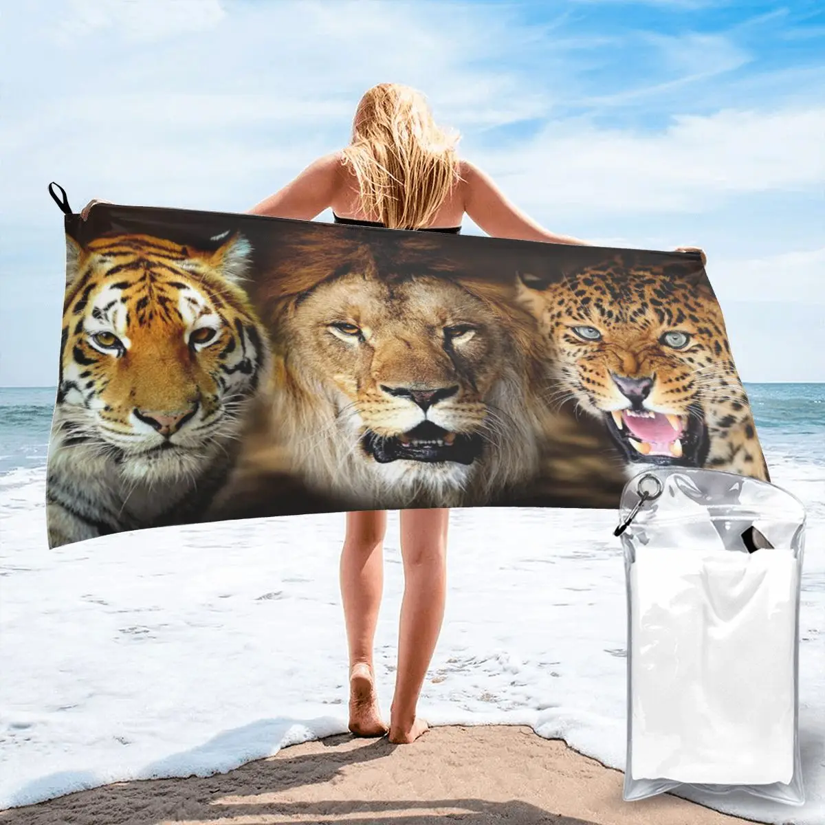 

Leopard Tiger Lion Cat Polyester cotton bath towel Baby Towel Microfiber Beach Towels For Adults Bathrobe Super Absorbent fluffy