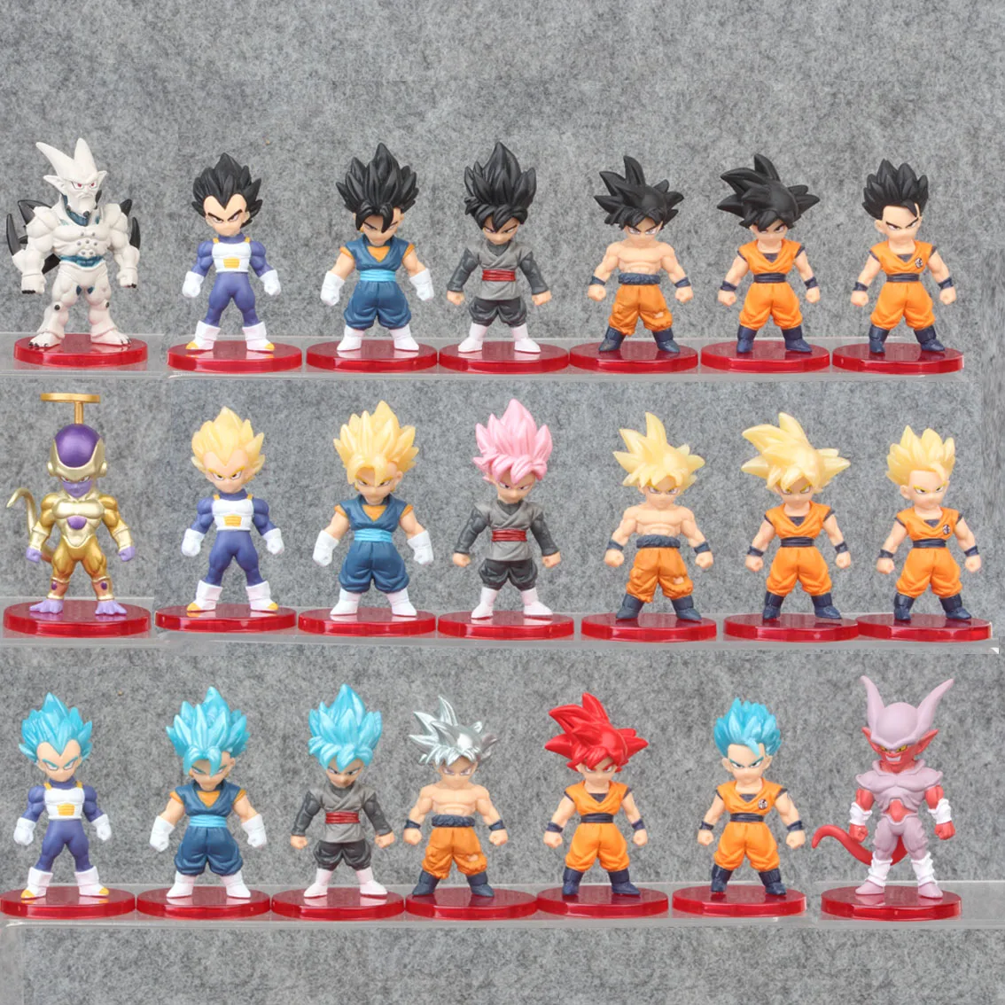 Anime Dragon Ball Z 21pcs/set Son Gokou Vegeta Frieza Figure Model Toys for Children 7-8cm
Anime Dragon Ball Z 21pcs/set Son Gokou Vegeta Frieza Figure Model Toys for Children 7-8cm