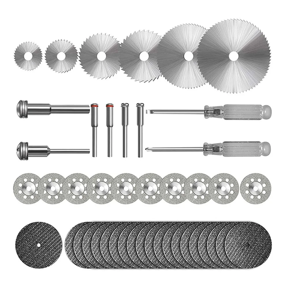 44pc Diamond Cutting Disc HSS Circular Saw Blade Connecting Rod Screwdriver For Cutting Metal Glass Rotary Tool Accessories
44pc Diamond Cutting Disc HSS Circular Saw Blade Connecting Rod Screwdriver For Cutting Metal Glass Rotary Tool Accessories