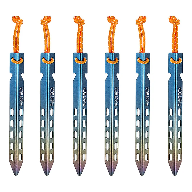 6Pcs Tent Stakes Pegs,Titanium Alloy Lightweight Tent Pegs,Ground Heavy Duty Camping Stakes for Camping Accessories
6Pcs Tent Stakes Pegs,Titanium Alloy Lightweight Tent Pegs,Ground Heavy Duty Camping Stakes for Camping Accessories