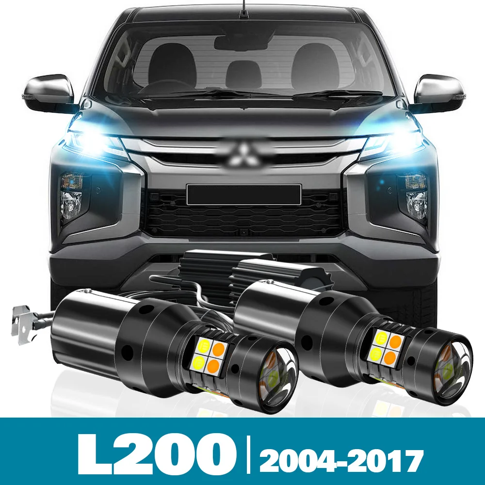 

2pcs LED Dual Mode Turn Signal+Daytime Running Light DRL For Mitsubishi L200 Accessories 2004-2017 2009 2010 2011 2012 2013 2014