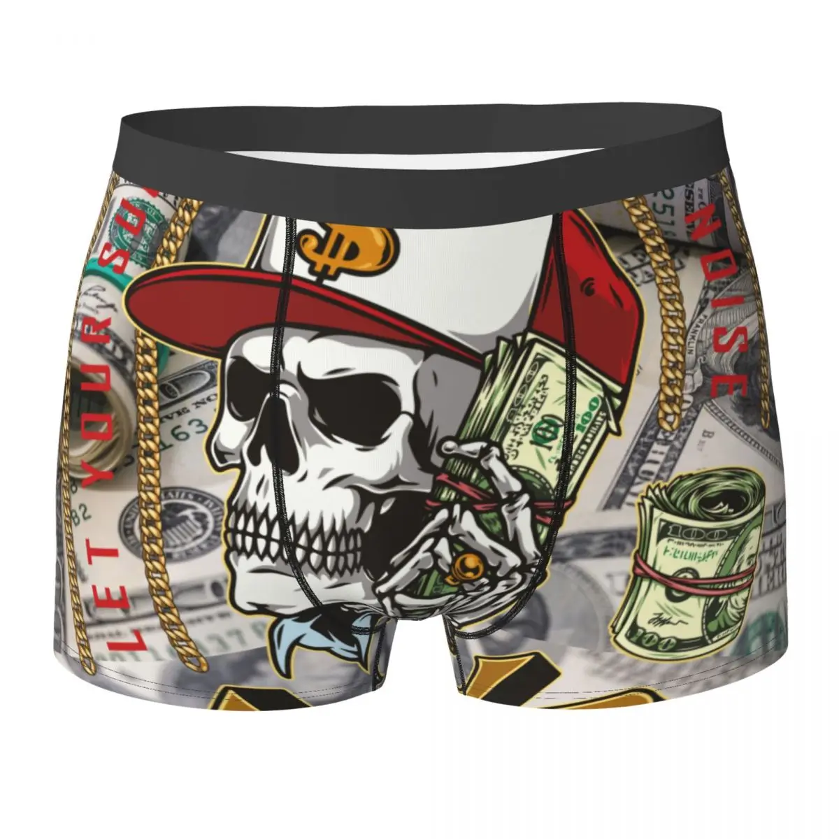 Boxershorts Men Comforable Panties Set Skull In Baseball Cap Skeleton Hands Holding Dollar Bills Underwear Man Boxer
Boxershorts Men Comforable Panties Set Skull In Baseball Cap Skeleton Hands Holding Dollar Bills Underwear Man Boxer