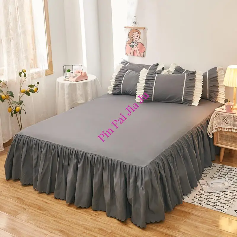 Princess Lace Bed Skirt Solid Plain Dyed Bedspread with Elastic Grey Solid Color Single/queen/king Size Bed Sheet Ruffles 1Pc
Princess Lace Bed Skirt Solid Plain Dyed Bedspread with Elastic Grey Solid Color Single/queen/king Size Bed Sheet Ruffles 1Pc