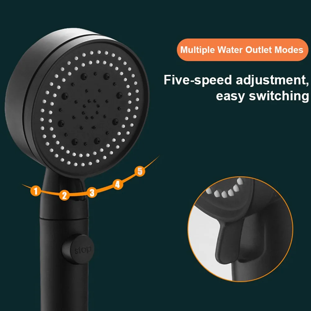 Pressurized Shower Shower Nozzle Set Home Improvement 1pc 5 Modes ABS Plastic Adjustable Black Handheld Shower
Pressurized Shower Shower Nozzle Set Home Improvement 1pc 5 Modes ABS Plastic Adjustable Black Handheld Shower