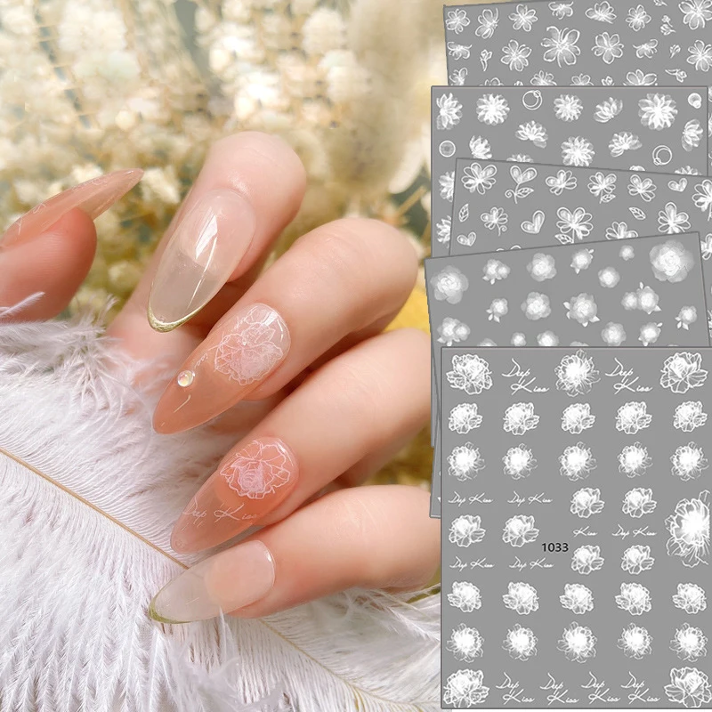 English Letter Design 3D Self Adhesive Nail Decal White Flower Slider DIY Decor Manicure Tools Nail Art Sticker Nail Accessories
English Letter Design 3D Self Adhesive Nail Decal White Flower Slider DIY Decor Manicure Tools Nail Art Sticker Nail Accessories