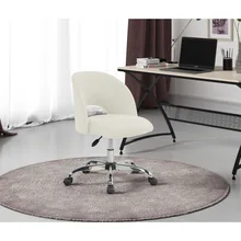 Fabric Upholstered Open Back Office Chair with Casters, Vanilla for Teens and Adults Ergonomic Chair Muebles Office Chairs