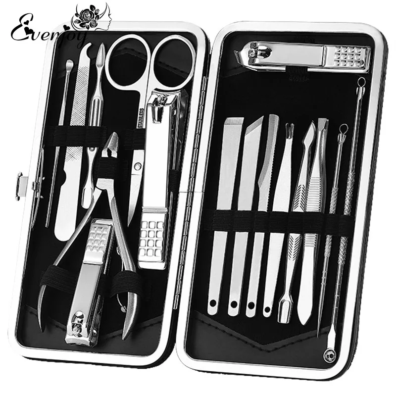 Everjoy 16 Pcs Set Stainless Steel Manicure Set Professional Nail Clipper Kit Pedicure Tools Paronychia Nippers Trimmer Cutters
Everjoy 16 Pcs Set Stainless Steel Manicure Set Professional Nail Clipper Kit Pedicure Tools Paronychia Nippers Trimmer Cutters