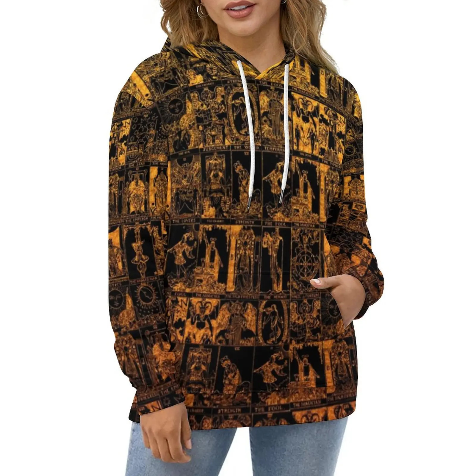 Gold And Black Tarot Print Casual Hoodies Major Arcana Aesthetic Pullover Hoodie Long Sleeve Harajuku Loose Hooded Sweatshirts
Gold And Black Tarot Print Casual Hoodies Major Arcana Aesthetic Pullover Hoodie Long Sleeve Harajuku Loose Hooded Sweatshirts
