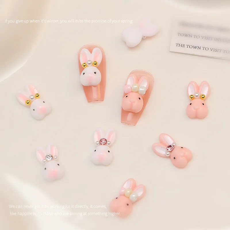 10pcs/Bag Pink Rabbit Nails Charms Designs Jewelry Kawaii Mini Cartoon 3D Cute Nail Art Decorations DIY Resin Nail Accessories
10pcs/Bag Pink Rabbit Nails Charms Designs Jewelry Kawaii Mini Cartoon 3D Cute Nail Art Decorations DIY Resin Nail Accessories