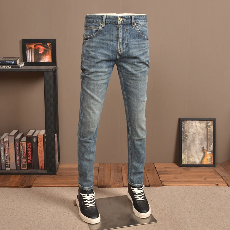 Men's Jeans Summer Casual Slim Fit Straight Pants Korean Style Blue Denim Trousers CP2277
Men's Jeans Summer Casual Slim Fit Straight Pants Korean Style Blue Denim Trousers CP2277