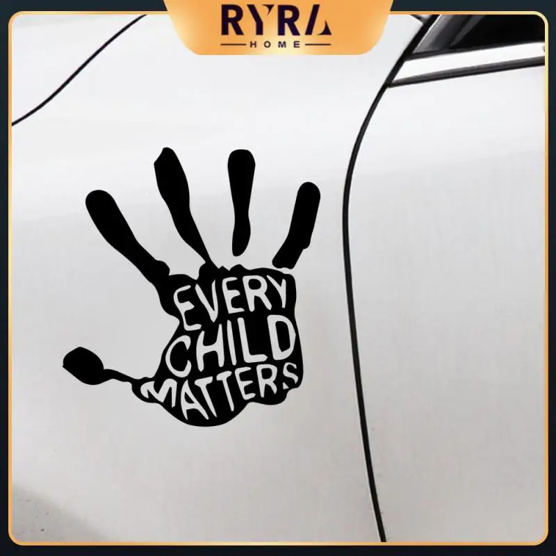 

Every Child Matters Words Sticker PVC Waterproof Sunscreen Car Sticker Home Doors Windows Decoration Stickers Palm Print Sticker