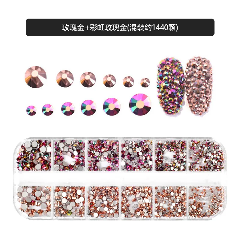 1440Pcs SS4/SS6/SS8/SS10/SS12/SS16 Mixed Nail Art Rhinestones Sparkle Shiny Gem Stones For DIY Nail Decoration Crafts Gems
1440Pcs SS4/SS6/SS8/SS10/SS12/SS16 Mixed Nail Art Rhinestones Sparkle Shiny Gem Stones For DIY Nail Decoration Crafts Gems