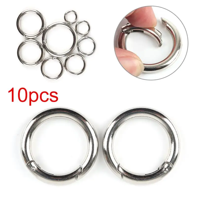 10PCS Snap Hooks Replacement Strap Round Bag Purse Push Gate Rings Silver Ring Looped Mountain Climbing Camping Spring Hook
10PCS Snap Hooks Replacement Strap Round Bag Purse Push Gate Rings Silver Ring Looped Mountain Climbing Camping Spring Hook