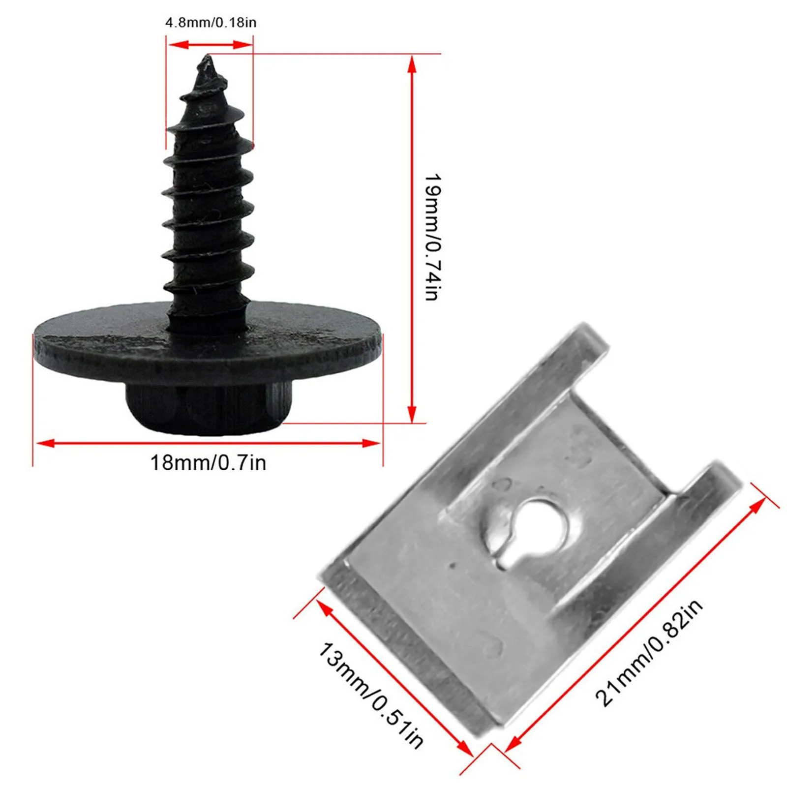 Fastener Screw Bolt Car Undertray Splash Guard Durable Exterior Replacement Screw Clips Set Silver 14mm Socket
Fastener Screw Bolt Car Undertray Splash Guard Durable Exterior Replacement Screw Clips Set Silver 14mm Socket