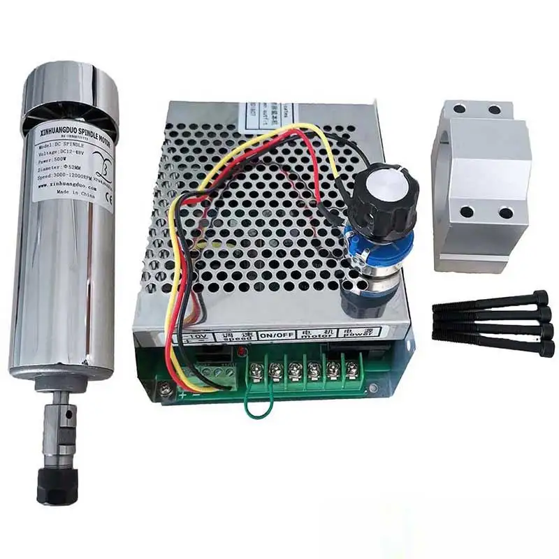 CNC 500w Spindle Motor Kit 0.5kw Air Cooled Spindle + ER11 Chuck + 52mm Clamp +Power Supply Speed Governor For Engraving Machine
CNC 500w Spindle Motor Kit 0.5kw Air Cooled Spindle + ER11 Chuck + 52mm Clamp +Power Supply Speed Governor For Engraving Machine
