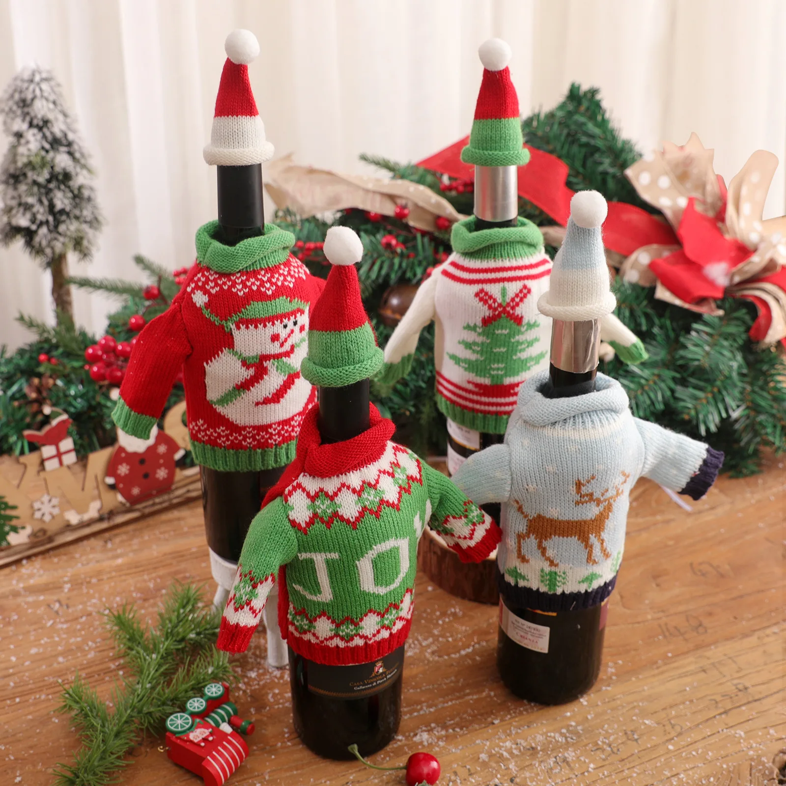 2022 Creative Knitting Christmas Wine Set Christmas Decorations Christmas Western Champagne Set Wine Bags
2022 Creative Knitting Christmas Wine Set Christmas Decorations Christmas Western Champagne Set Wine Bags