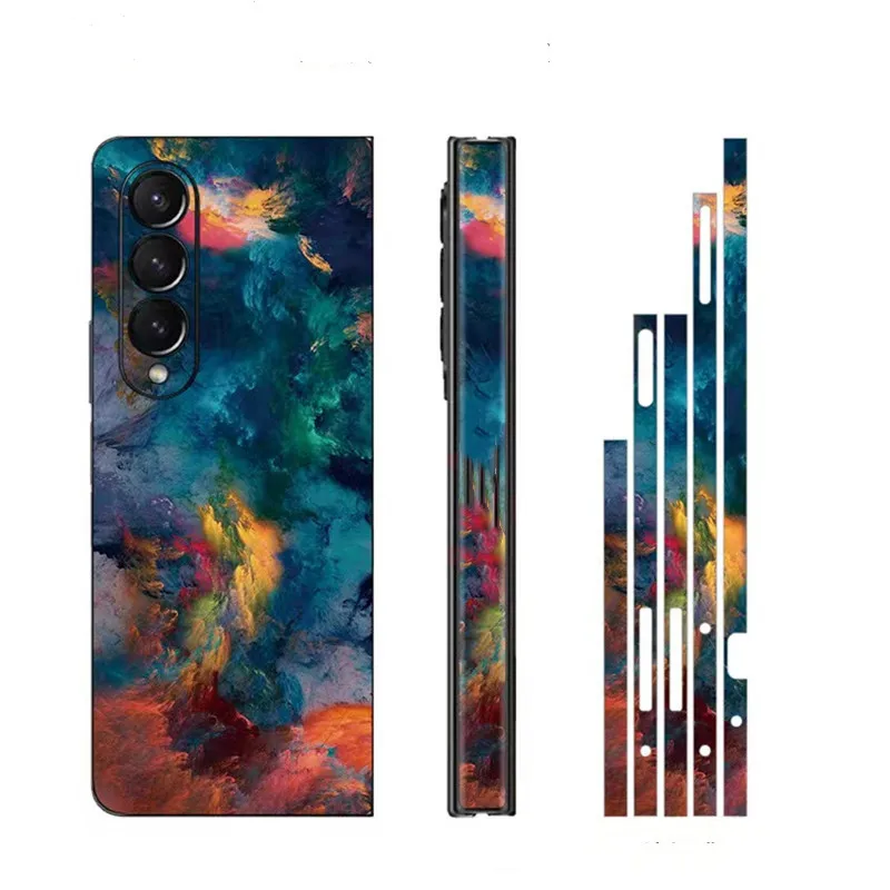

3M Colorful Sticker for Samsung Galaxy Z Fold 4 3 2 5 5G Back Screen Protector with Hing Side Skin 3 in 1 Protective Film Fold4