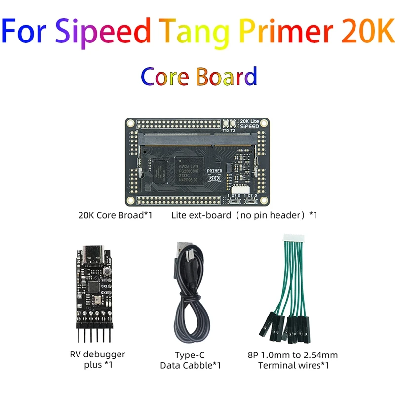 For Sipeed Tang Primer 20K Motherboard Kit 128M DDR3 GOWIN GW2A FPGA Goai Core Board Minimum System
For Sipeed Tang Primer 20K Motherboard Kit 128M DDR3 GOWIN GW2A FPGA Goai Core Board Minimum System