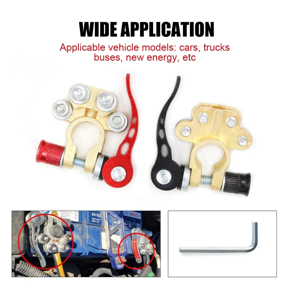 12V 24V Car Battery Terminals Clamps Quick Release Battery Terminal Shut-Off Connectors for Boat Race UTV Tractor Truck
12V 24V Car Battery Terminals Clamps Quick Release Battery Terminal Shut-Off Connectors for Boat Race UTV Tractor Truck