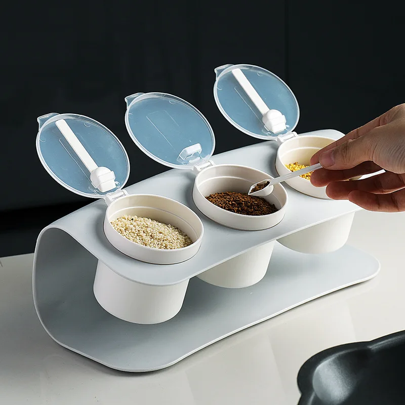 4 Grid Seasoning Box Set Spice Salt Sugar Jars Pepper Condiment Storage Container with Small Spoon Boxes Kitchen Accessories
4 Grid Seasoning Box Set Spice Salt Sugar Jars Pepper Condiment Storage Container with Small Spoon Boxes Kitchen Accessories