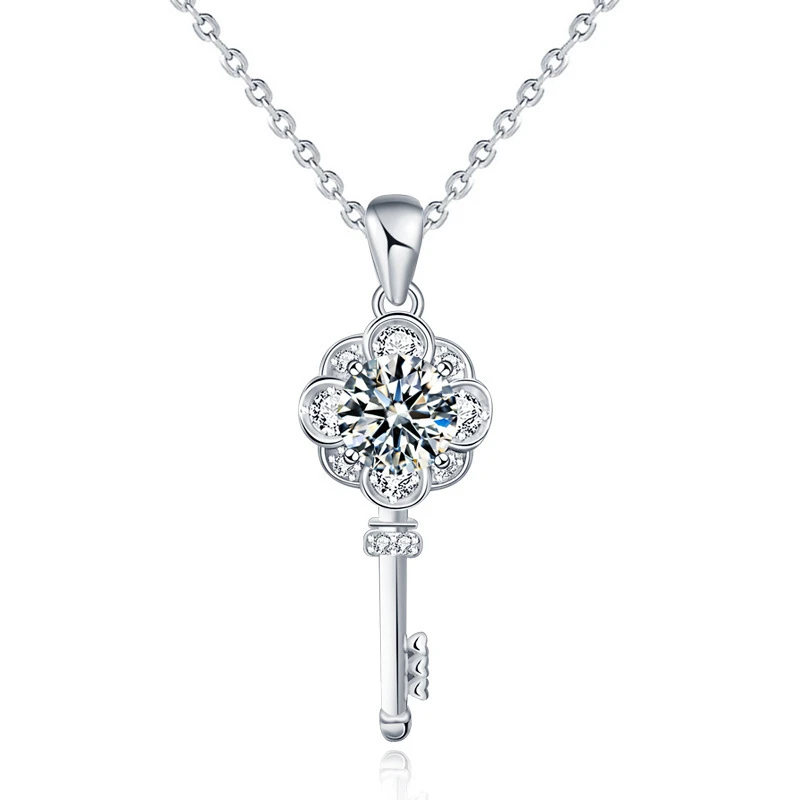 Luxury D Color Moissanite Key Pendant Necklaces For Women Bride Top Quality 100% 925 Sterling Silver Sparkling Wedding Jewelry
Luxury D Color Moissanite Key Pendant Necklaces For Women Bride Top Quality 100% 925 Sterling Silver Sparkling Wedding Jewelry