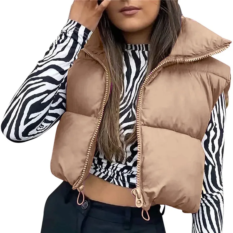 Women Autumn Winter Warm Crop Waistcoat Vest Sleeveless Stand Collar Double Sided Lightweight Puffer Vest Jackets
Women Autumn Winter Warm Crop Waistcoat Vest Sleeveless Stand Collar Double Sided Lightweight Puffer Vest Jackets