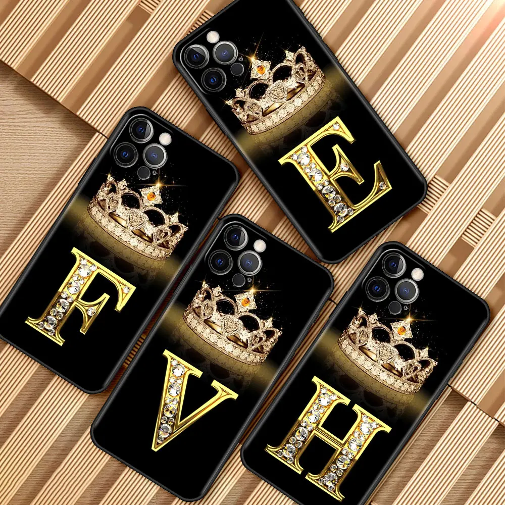 Cellphone Case for Apple iPhone 13 12 11 14 Pro 7 8 Plus Black Cubierta X XR 6S 5S Luxury Funda Para Movil Crown Alphabet Letter
Cellphone Case for Apple iPhone 13 12 11 14 Pro 7 8 Plus Black Cubierta X XR 6S 5S Luxury Funda Para Movil Crown Alphabet Letter