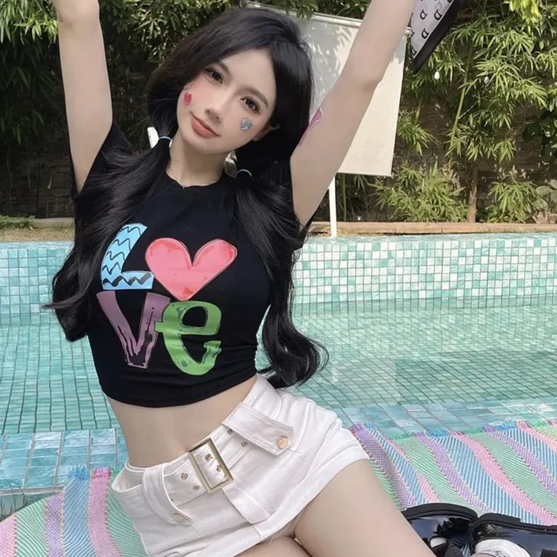 women's t-shirt crop top y2k Clothes Shirt Female clothing t shirt short sleeve t-shirts Streetwear slim sweet Tee Aesthetic Top
women's t-shirt crop top y2k Clothes Shirt Female clothing t shirt short sleeve t-shirts Streetwear slim sweet Tee Aesthetic Top