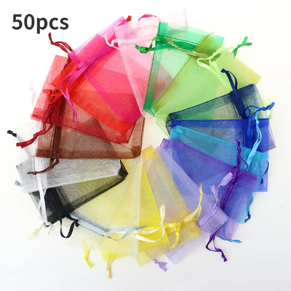 50 Pcs Organza Bag Candy Jewelry Packaging Wedding Party Packing Pouches Drawable Present Sweets Packaging Bags for Business
50 Pcs Organza Bag Candy Jewelry Packaging Wedding Party Packing Pouches Drawable Present Sweets Packaging Bags for Business