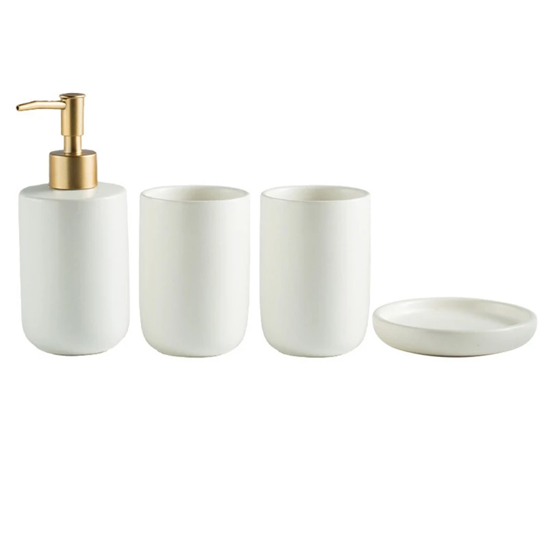 Simple Solid Color Ceramic Bathroom Four-Piece Wash Set Bathroom Mouthwash Cup Toothbrush Cup Set
Simple Solid Color Ceramic Bathroom Four-Piece Wash Set Bathroom Mouthwash Cup Toothbrush Cup Set