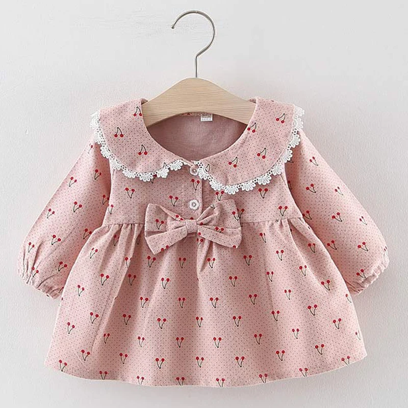 Baby Girl Clothes Newborn Baby Autumn Dress Kids Solid Cherry Print Dresses with Bowknot Princess Dress Baby Clothing Girl Dress
Baby Girl Clothes Newborn Baby Autumn Dress Kids Solid Cherry Print Dresses with Bowknot Princess Dress Baby Clothing Girl Dress