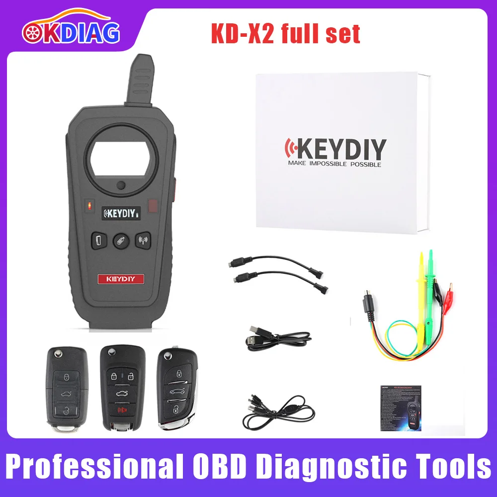 KEYDIY KD-X2 Remote Maker Unlocker Key Generator 96Bit 48 Transponder Chip Copier with KD Smart Key Programmer
KEYDIY KD-X2 Remote Maker Unlocker Key Generator 96Bit 48 Transponder Chip Copier with KD Smart Key Programmer