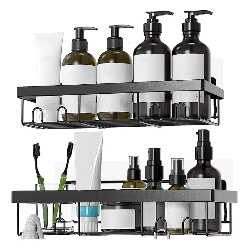 Shower Caddy Shelf Organizer Rack(2Pack), Bathroom Accessories Basket Shelves With Hooks, Wall Mount Shower Storage
Shower Caddy Shelf Organizer Rack(2Pack), Bathroom Accessories Basket Shelves With Hooks, Wall Mount Shower Storage